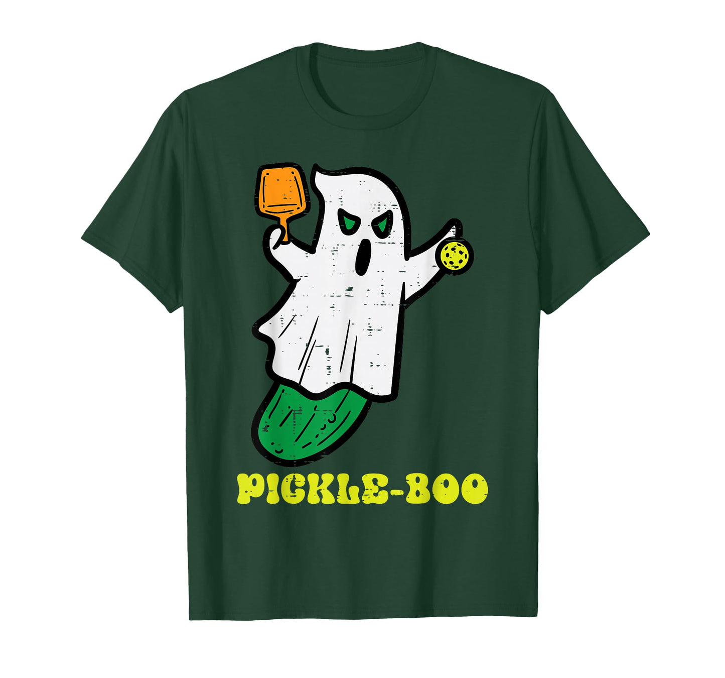 Halloween Pickleball Pickle Boo Ghost Costume Men Women Kids T-Shirt