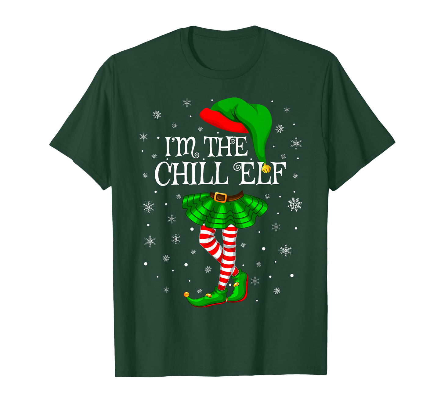 Chill Elf Christmas Matching Family Women Girls Elf T-Shirt