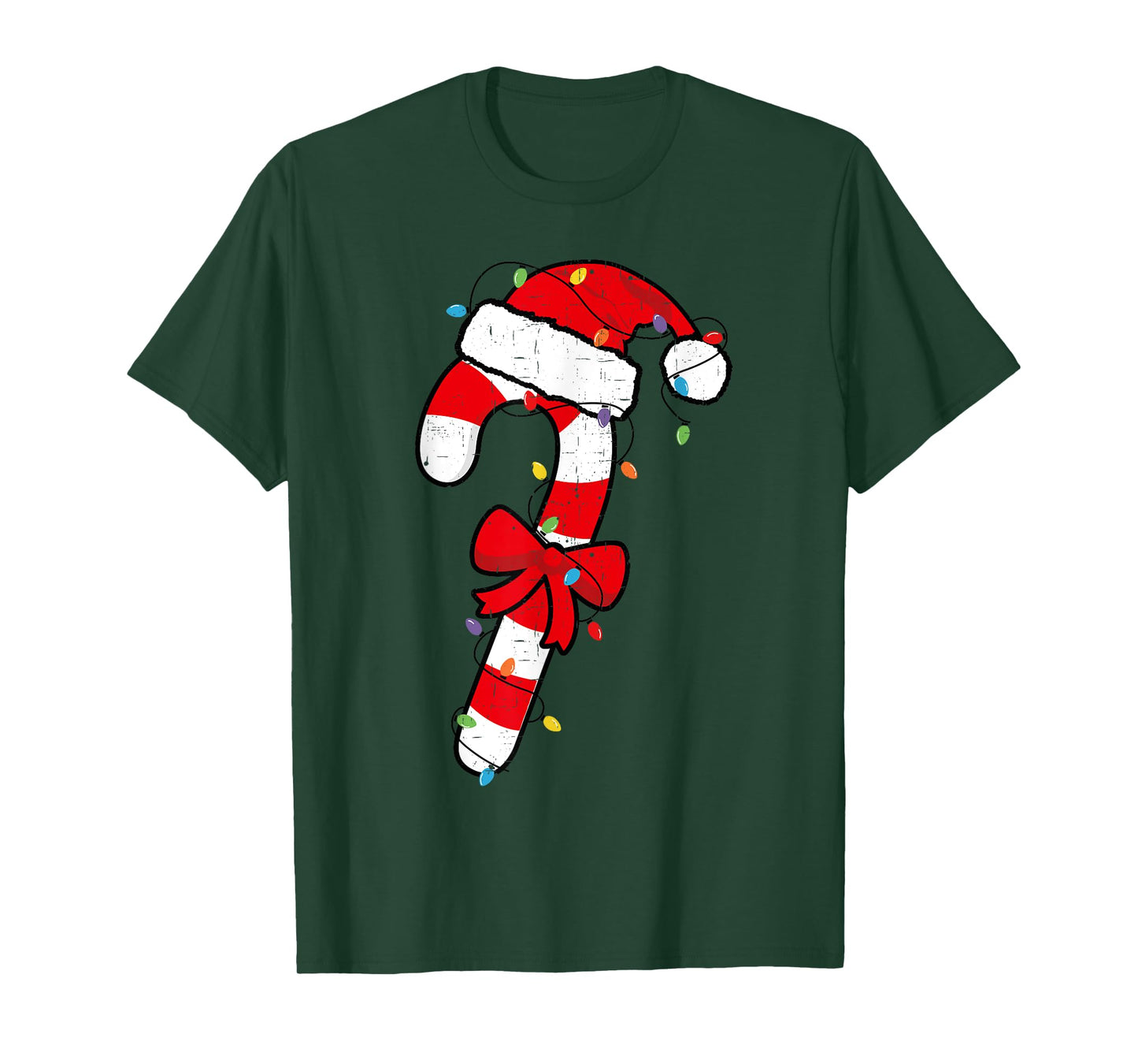 Christmas Candy Cane Santa Xmas Kids Toddler Youth Women Men T-Shirt