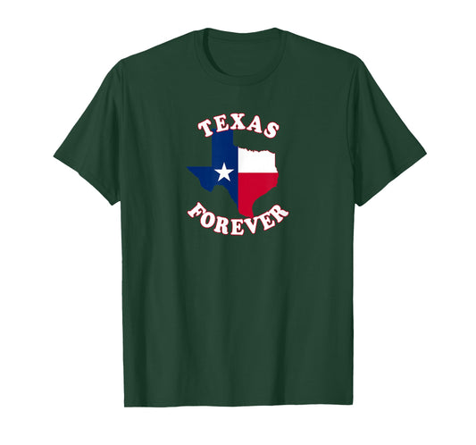Texas Forever with State Outline and Flag T-Shirt