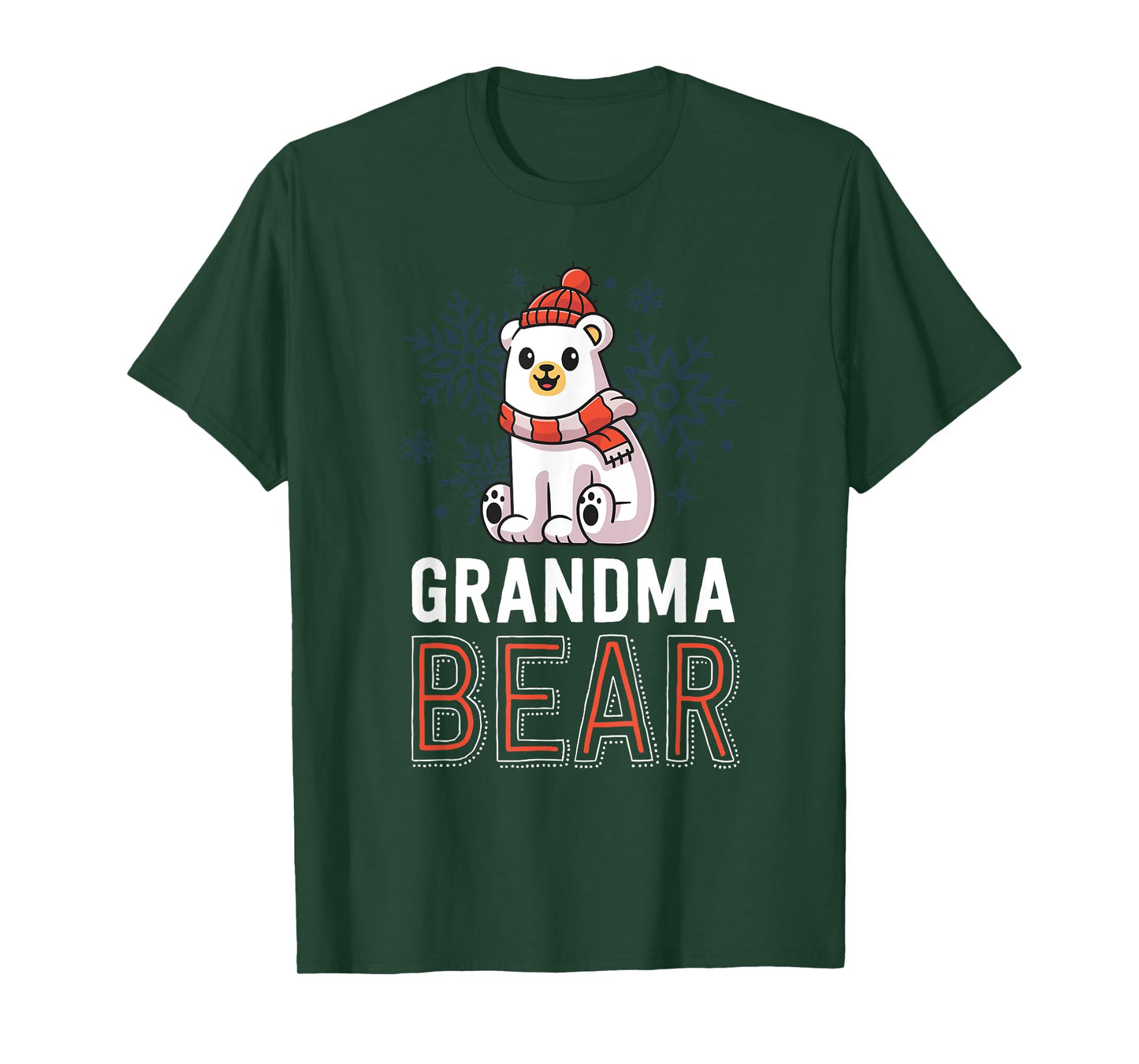 Grandma Bear Family Christmas Shirt Polar Bear Holiday Xmas T-Shirt