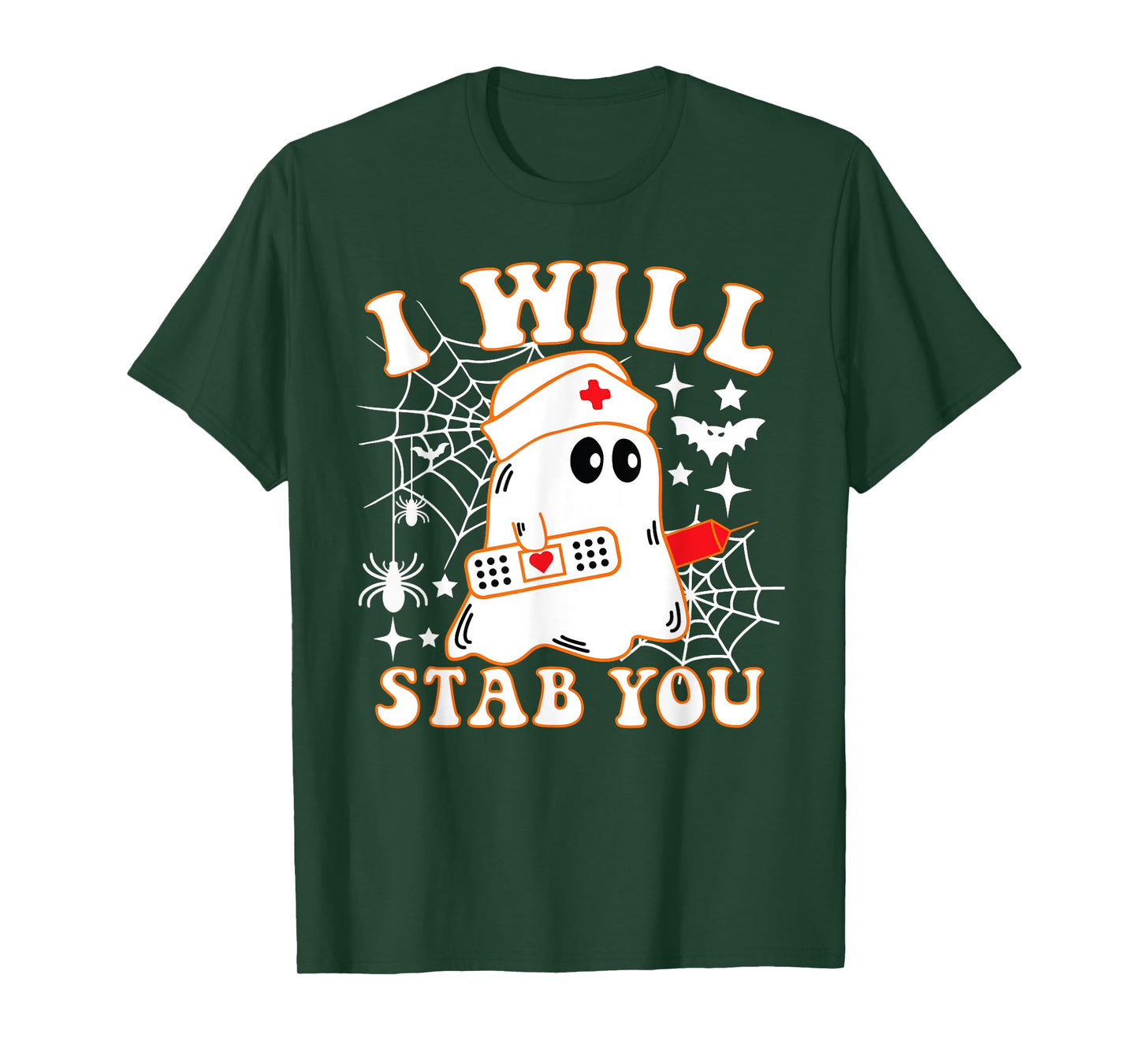 I Will Stab You Nurse Funny Ghost Halloween Costume T-Shirt