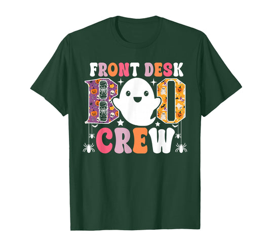 Front Desk Boo Crew Funny Ghost Halloween Receptionist T-Shirt