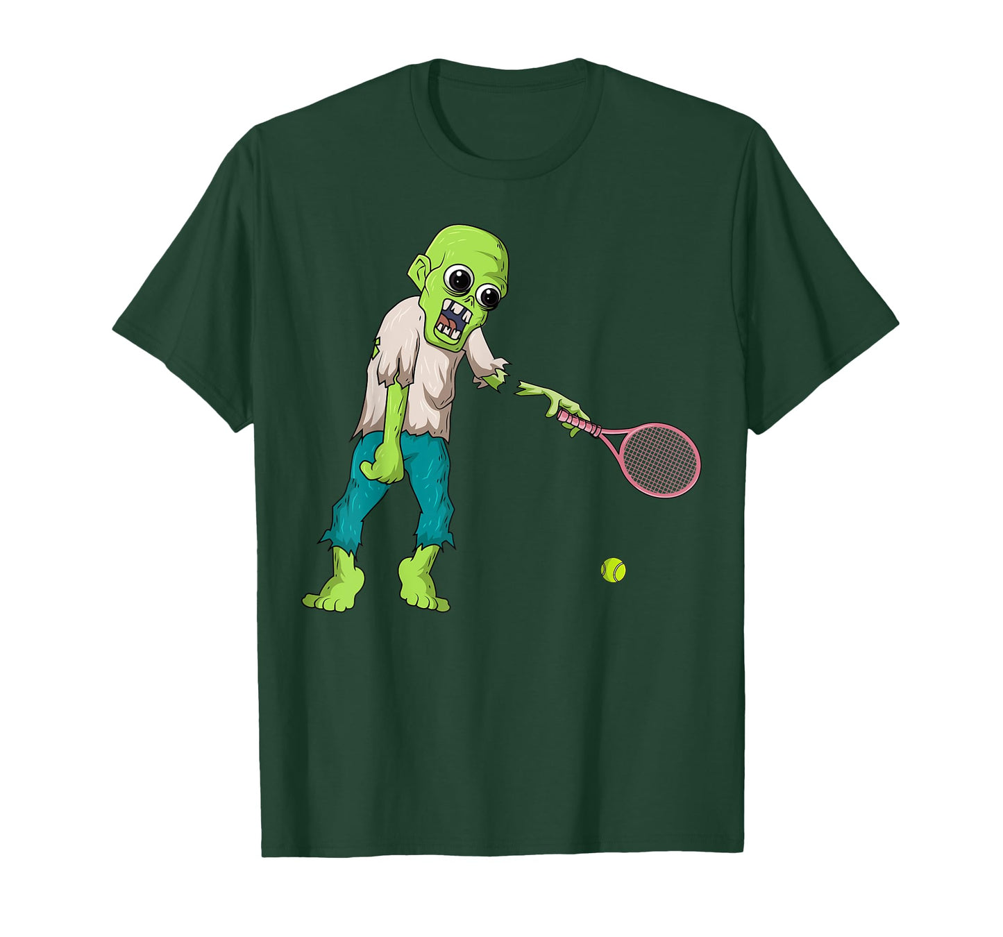 Halloween Tennis Player Zombie Sport Lover Spooky Racket T-Shirt