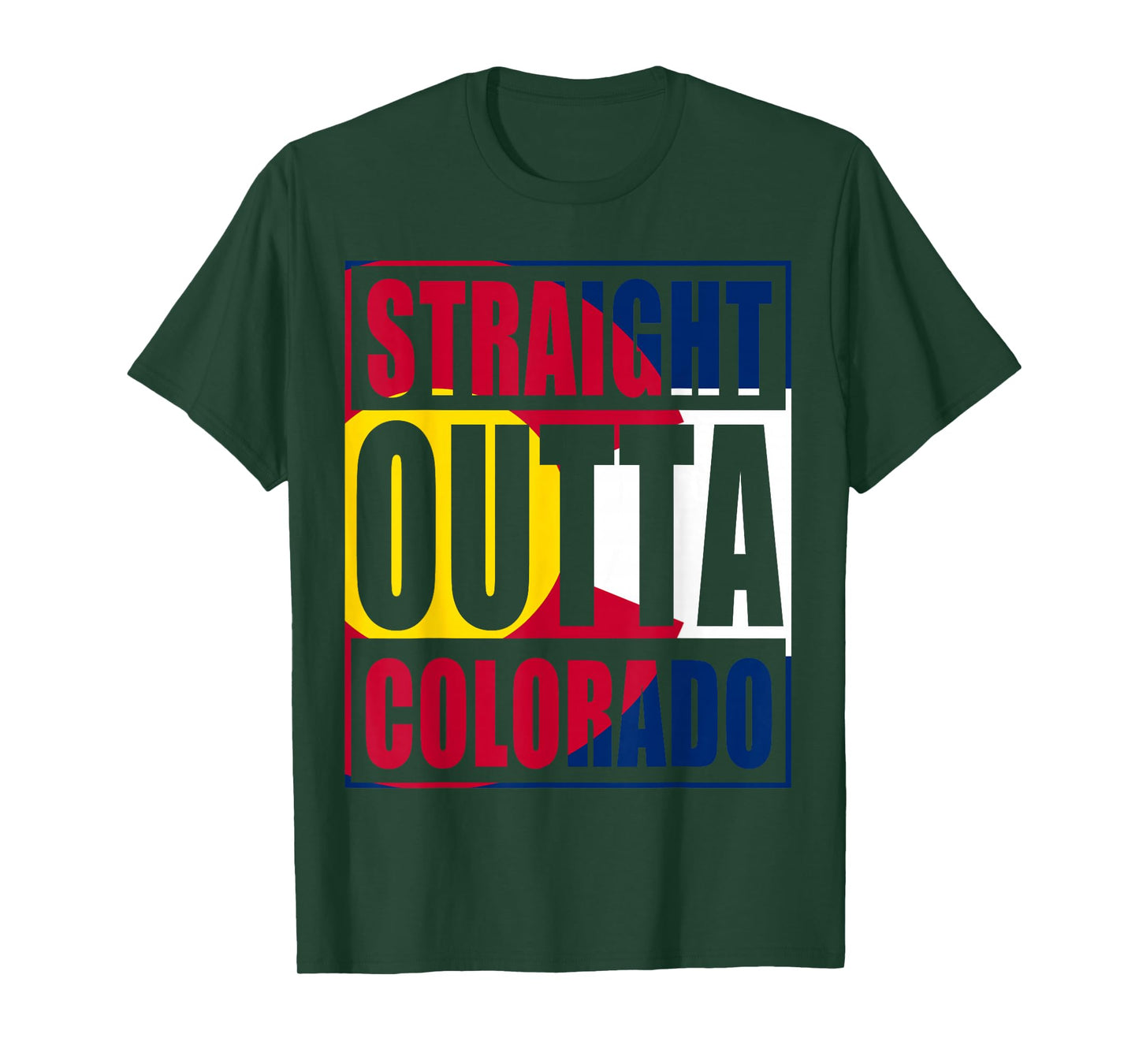 Straight Outta Colorful Colorado Flag T-Shirt