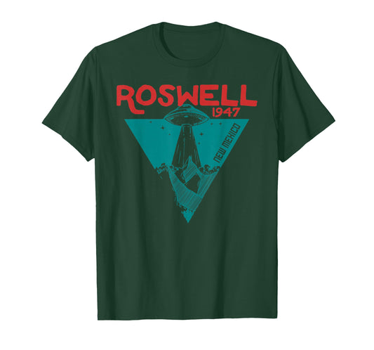 Roswell New Mexico 1947 Ufo Beam Flying Road Vintage T-Shirt