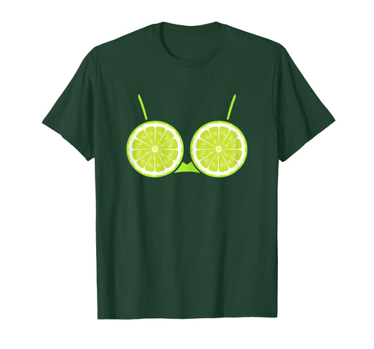 Lime Bra Costume Cute Easy Fruit Funny Halloween Women Girls T-Shirt
