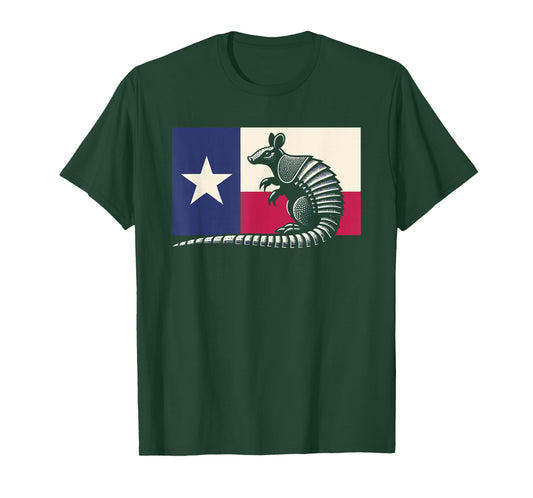 Armadillo Lover Country Texas Flag T-Shirt