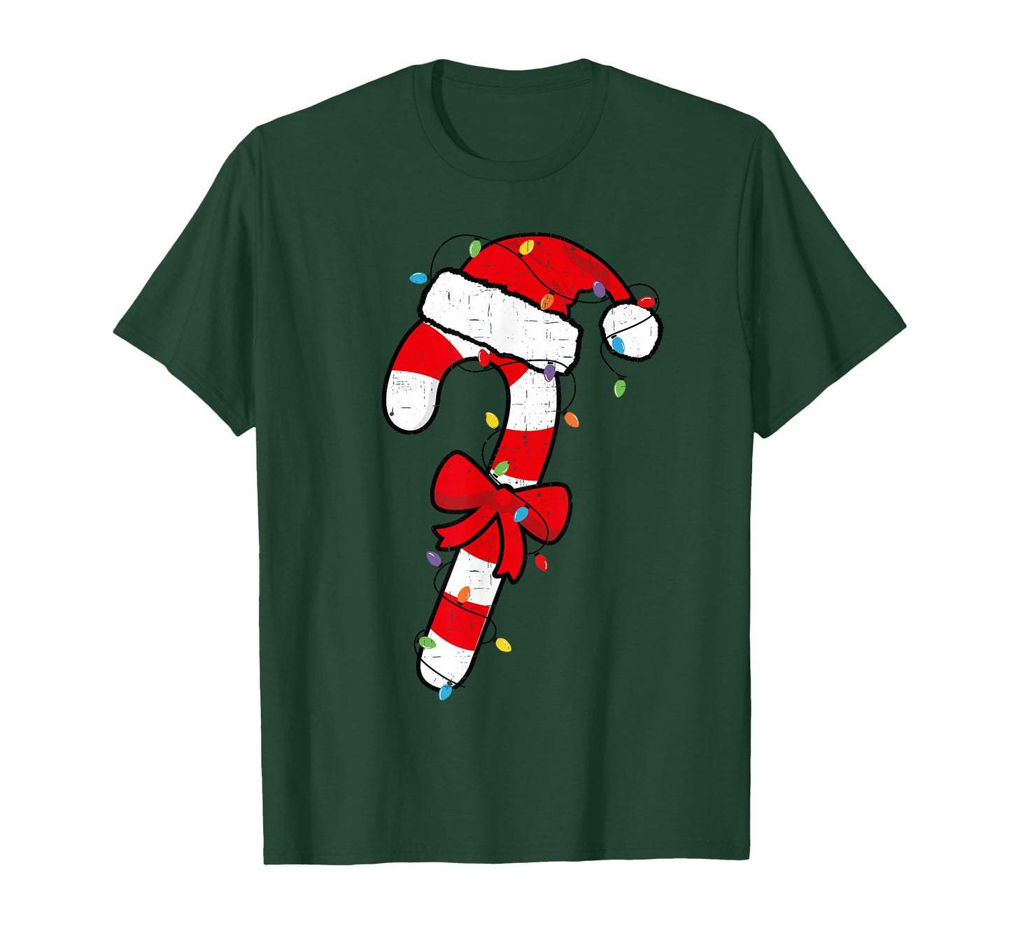 Christmas Candy Cane Santa Xmas Kids Toddler Youth Women Men T-Shirt