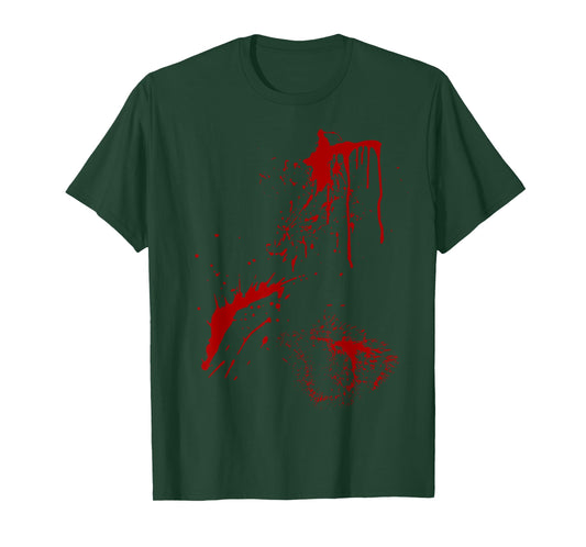 Blood Splatter Spatter Fake Bloody Halloween Zombie Victim T-Shirt