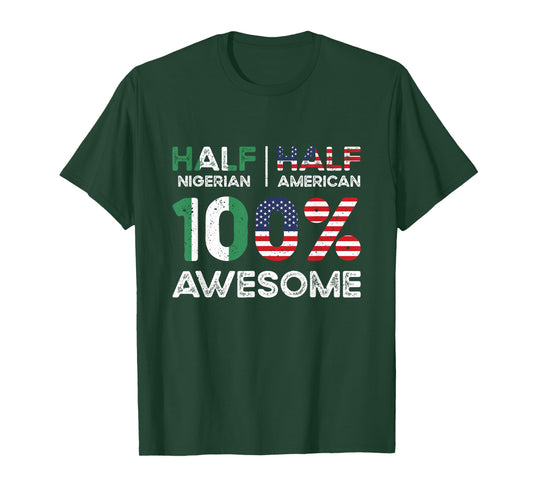 Nigerian American Patriot USA Grown Nigeria US Flag T-Shirt