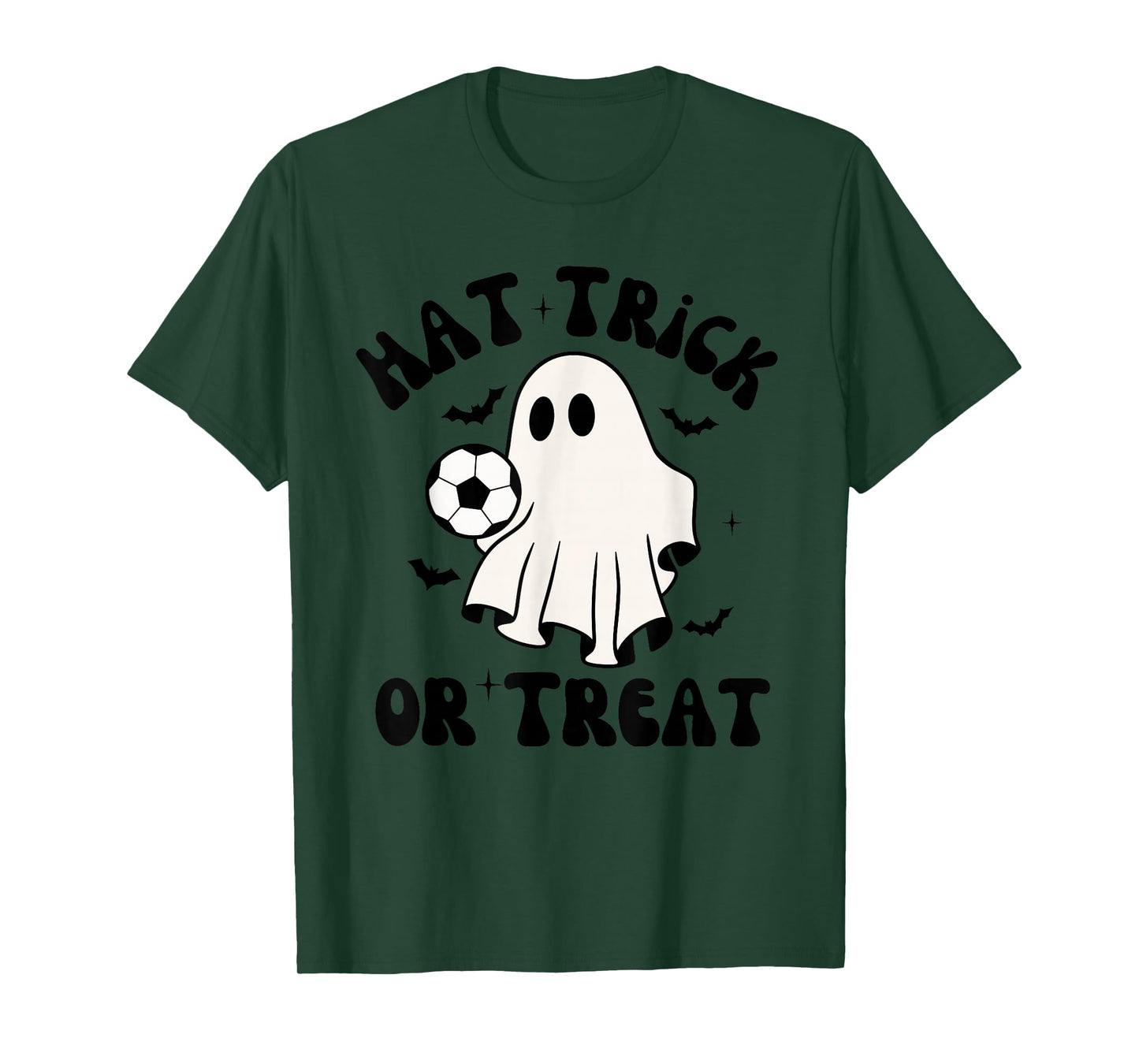 Hat-Trick Or Treat Soccer Sports Halloween Men Boys Girls T-Shirt