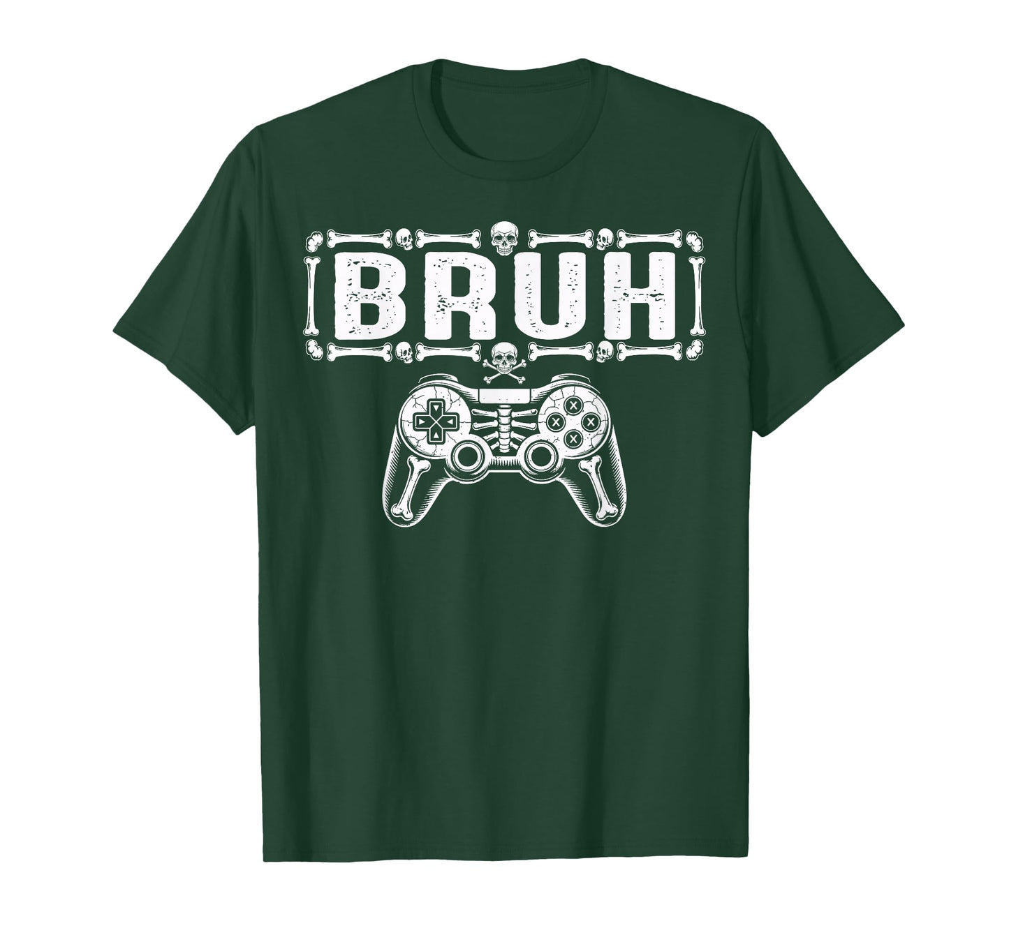 Halloween Skeleton Gamer Bruh Funny Video Gaming Boys Kids T-Shirt