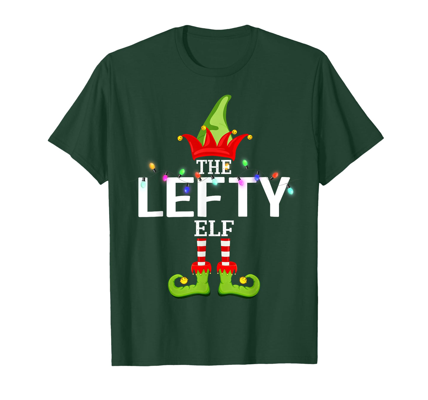 The Lefty Elf Christmas Matching Pajamas T-Shirt