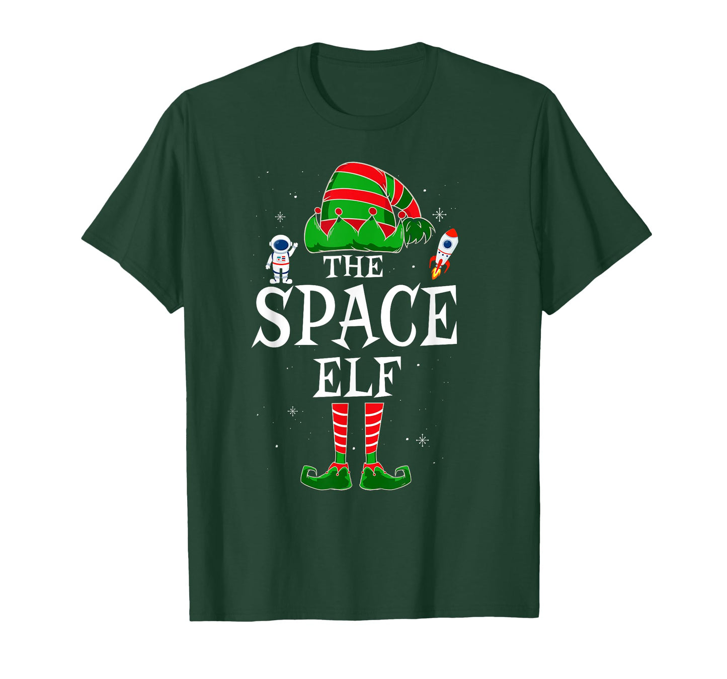 The Space Elf Group Matching Family Christmas Astronomy T-Shirt