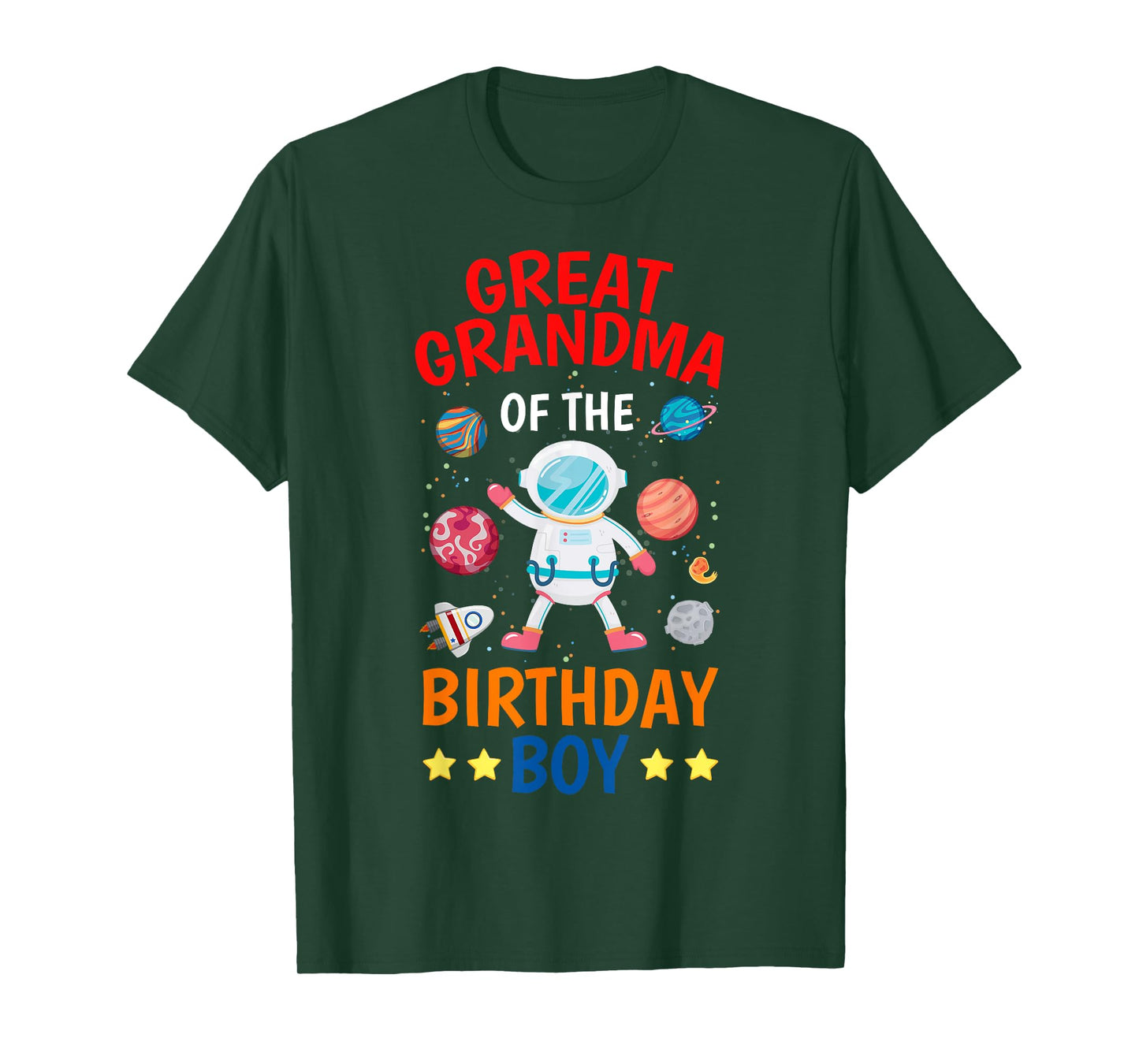 Great Grandma Of The Birthday Boy Space Planet Theme Bday T-Shirt