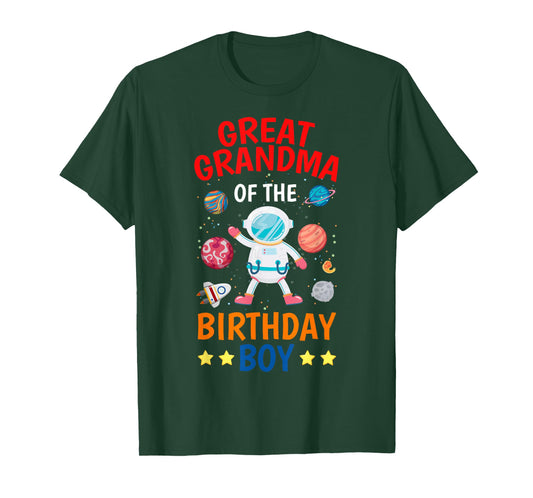Great Grandma Of The Birthday Boy Space Planet Theme Bday T-Shirt