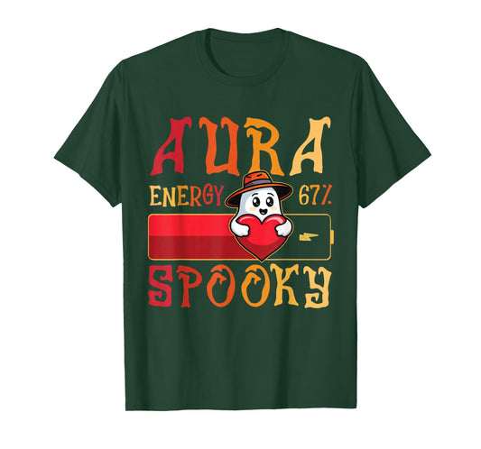 Aura Energy 67 Spooky Ghost Halloween 6 7 Meme Rizzler Sigma T-Shirt