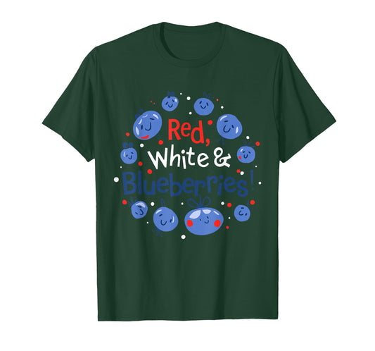 Funny Vintage Red, White and Blueberries Patriot T-Shirt