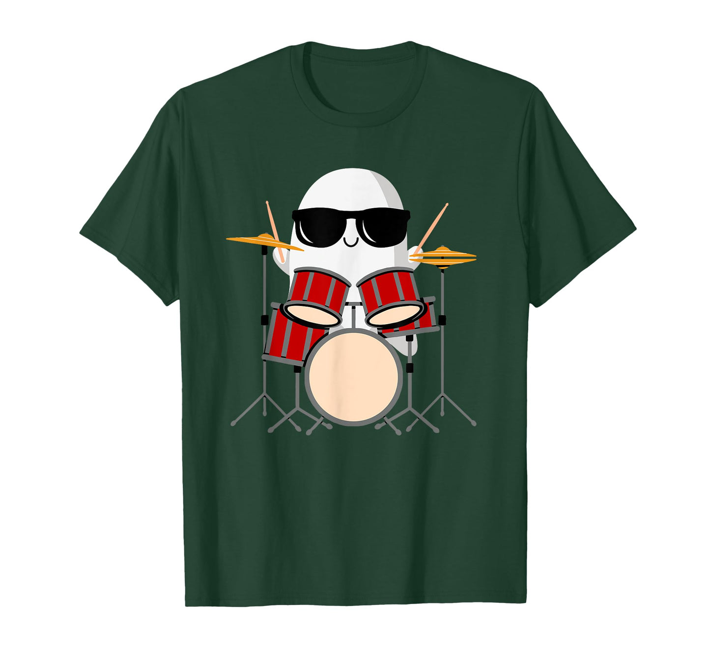 Funny Ghost Drummer - Spooky & Cool Halloween Drum Music T-Shirt