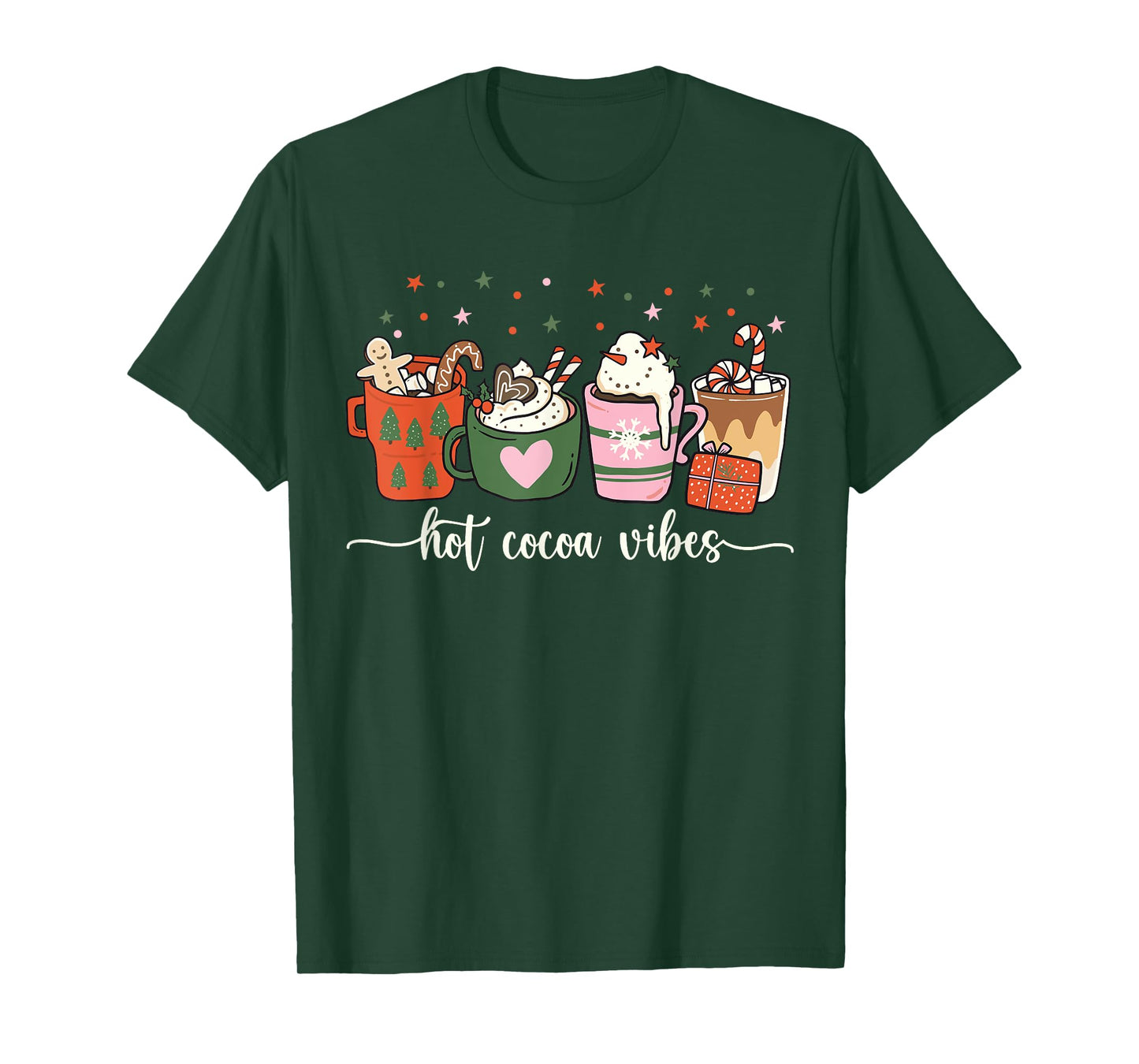 Hot Cocoa Vibes Cute Hot Chocolate Cozy Festive Christmas T-Shirt