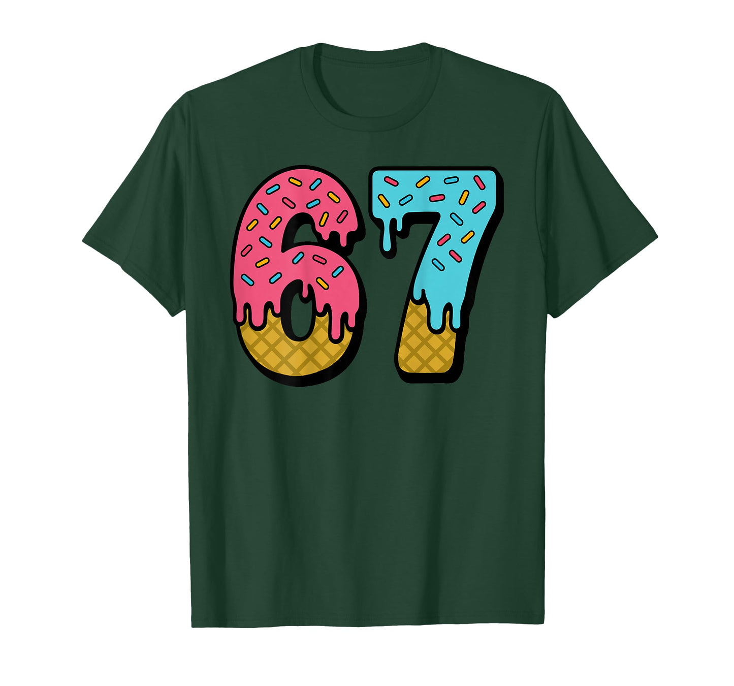 67 Ice Cream Drip Meme Six Seven Game Day (On Back) T-Shirt