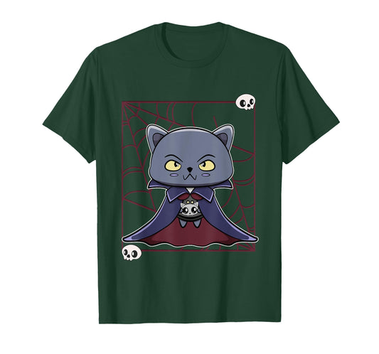 Black Cat Vampire Dracula And Monster Item For Halloween T-Shirt