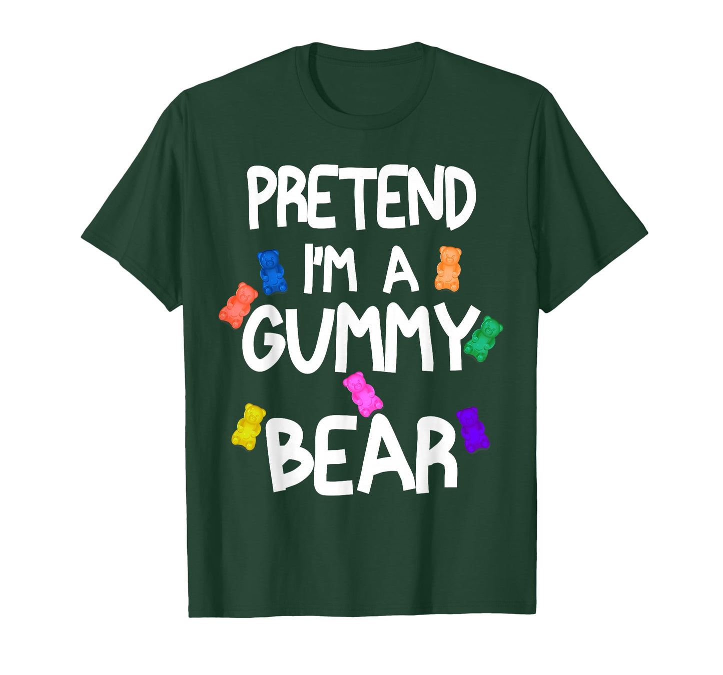 Pretend I'm A Gummy Bear Tee Funny Lazy Halloween Costume T-Shirt