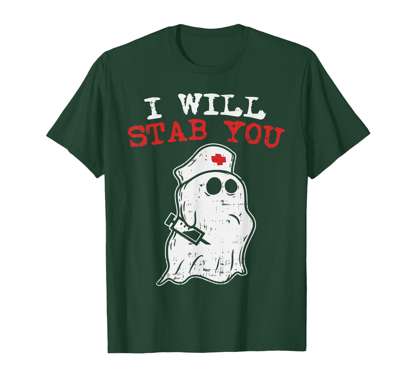 Nurse Halloween Costume Shirt I Will Stab You Medical Ghost T-Shirt