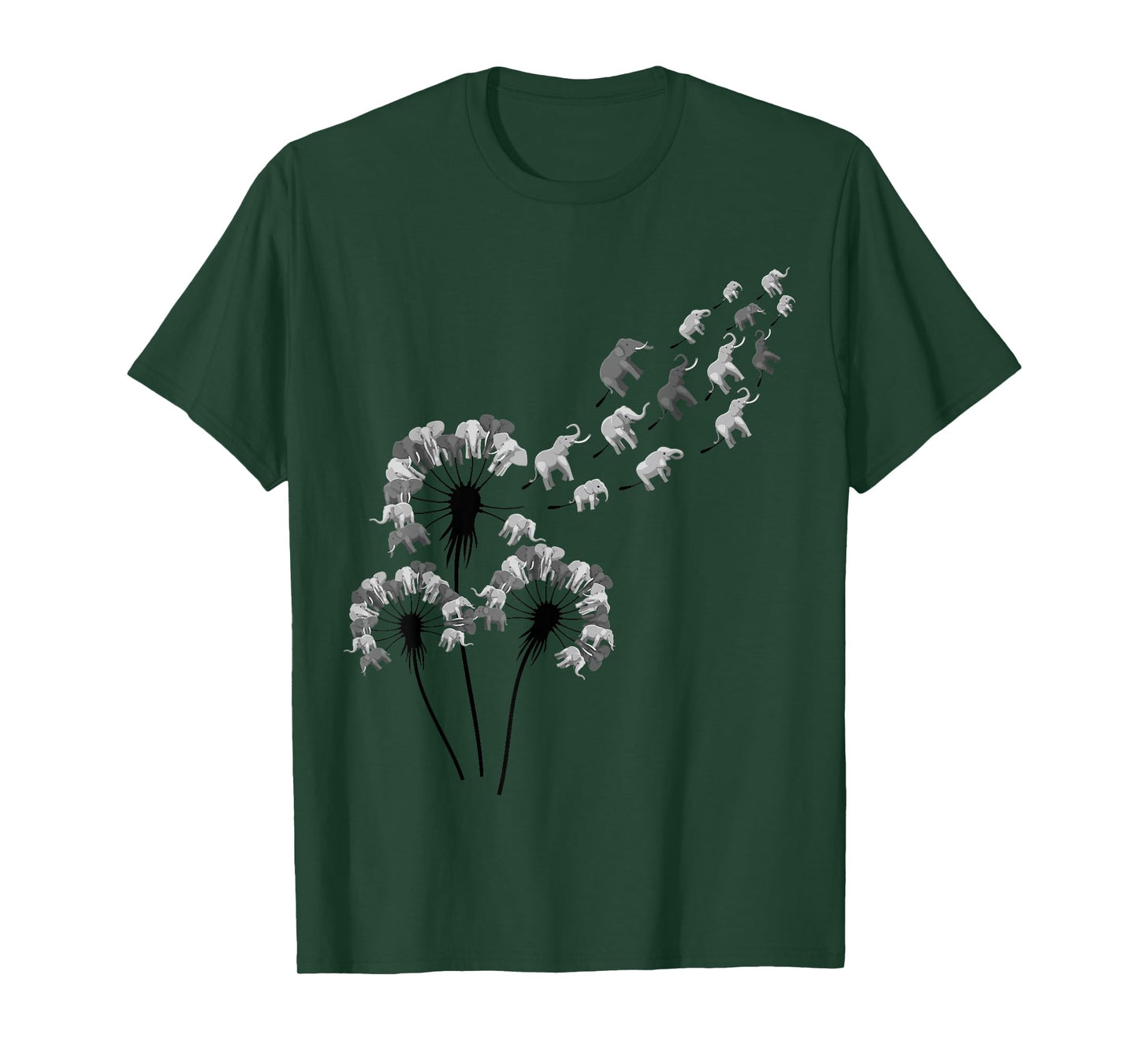 Dandelion Elephants Shirt for Elephant Lover Womens Elephant T-Shirt