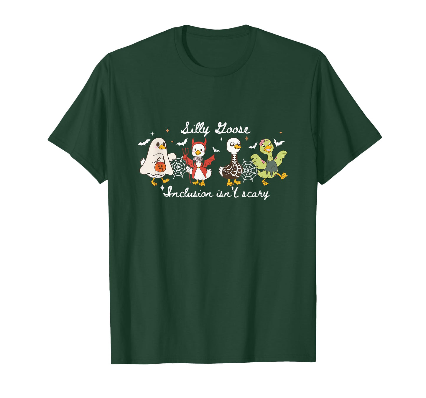 Silly Goose Inclusion Isn't Scary Halloween Goose Witch T-Shirt