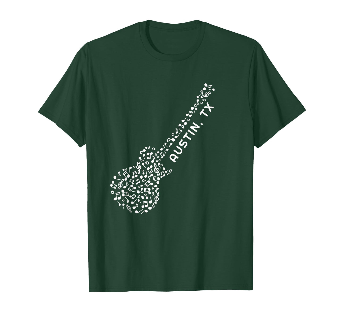 Austin, TX Musical Notes, Souvenir Guitar T-Shirt T-Shirt
