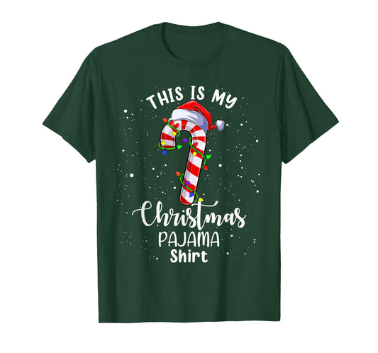 This Is My Christmas Pajama Shirt Candy Cane Kids Boys Girls T-Shirt