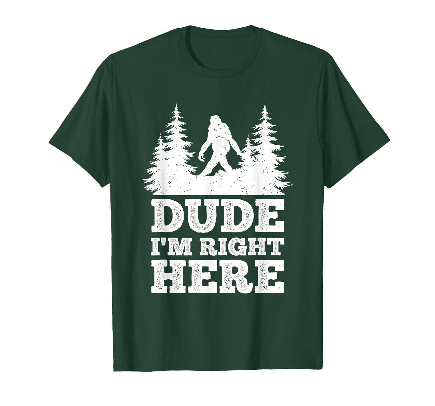 Dude I'm Right Here Bigfoot T Shirt Bigfoot Sasquatch Shirt T-Shirt
