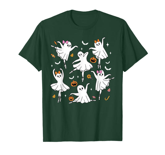 Ghost Ballet Dancer Halloween Dance Teacher T-Shirt