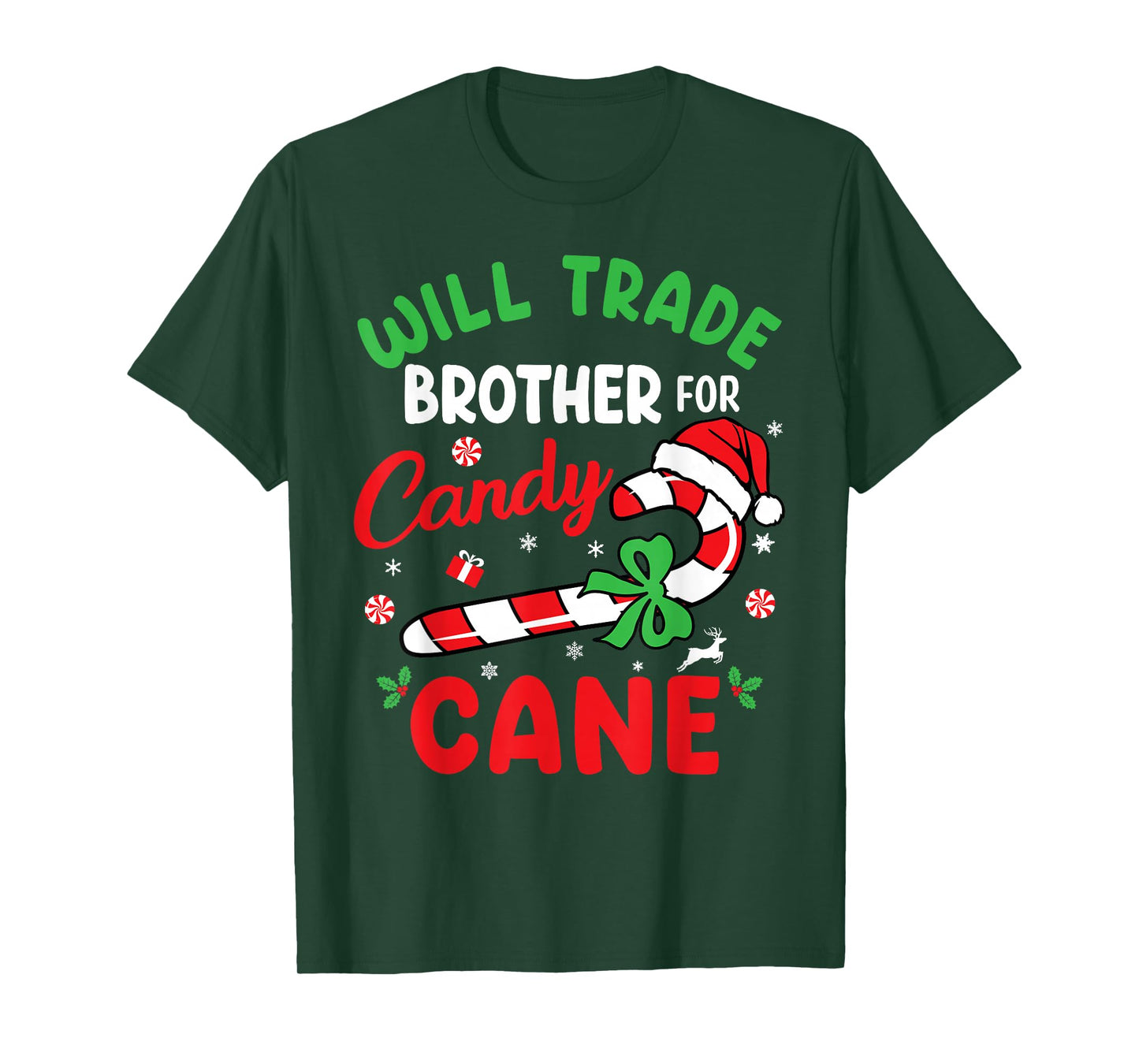 Christmas Will Trade Brother For Candy Cane Family Kids T-Shirt