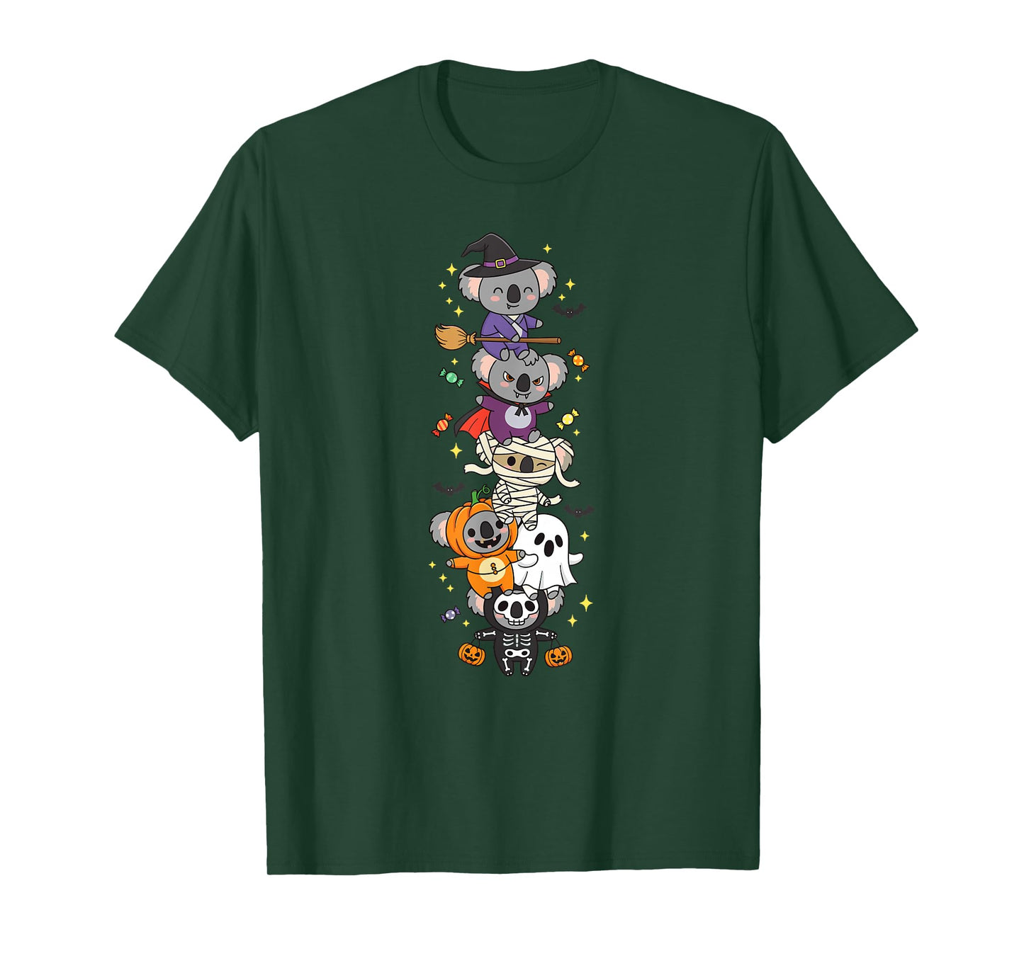 Funny Koala Witch Vampire Ghost Halloween Kids Mens Womens T-Shirt