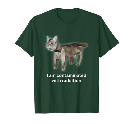 I Am Contaminated With Radiation Japanese Cat Meme Men Women Kids T-Shirt