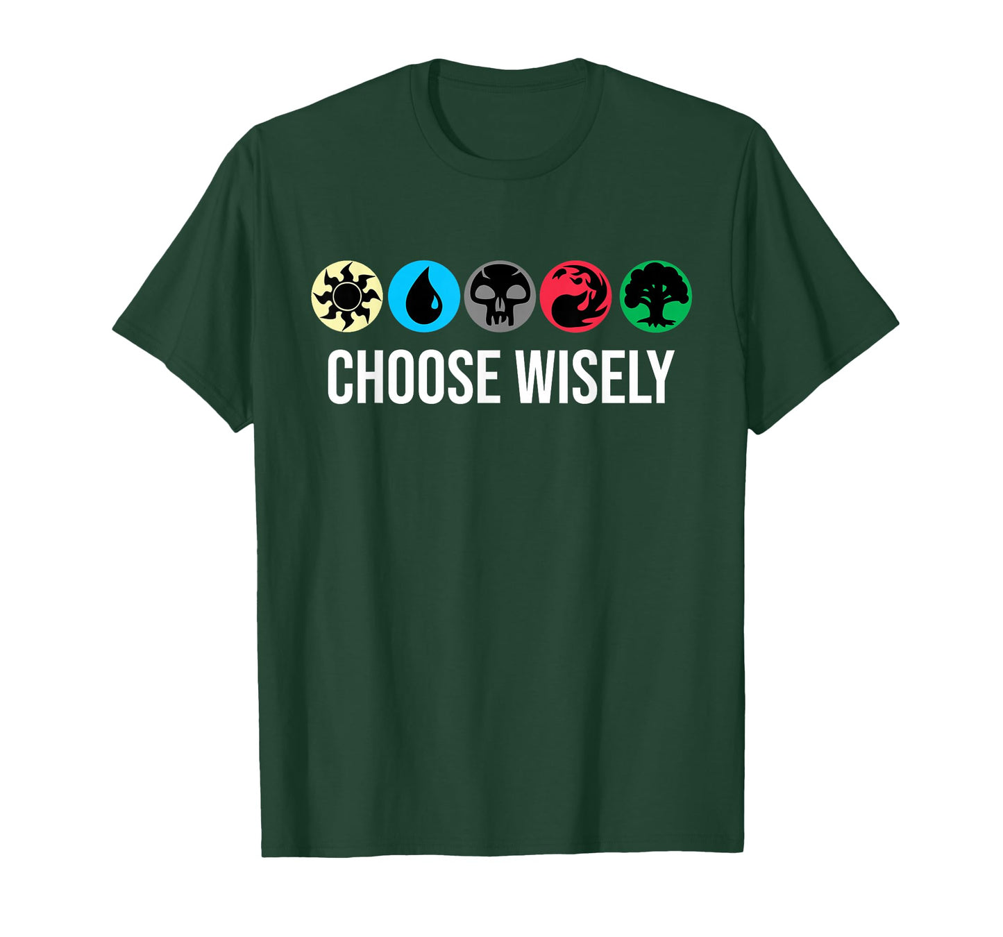 Mana Symbols Gathering Magic - Choose Wisely Blue Red Green T-Shirt