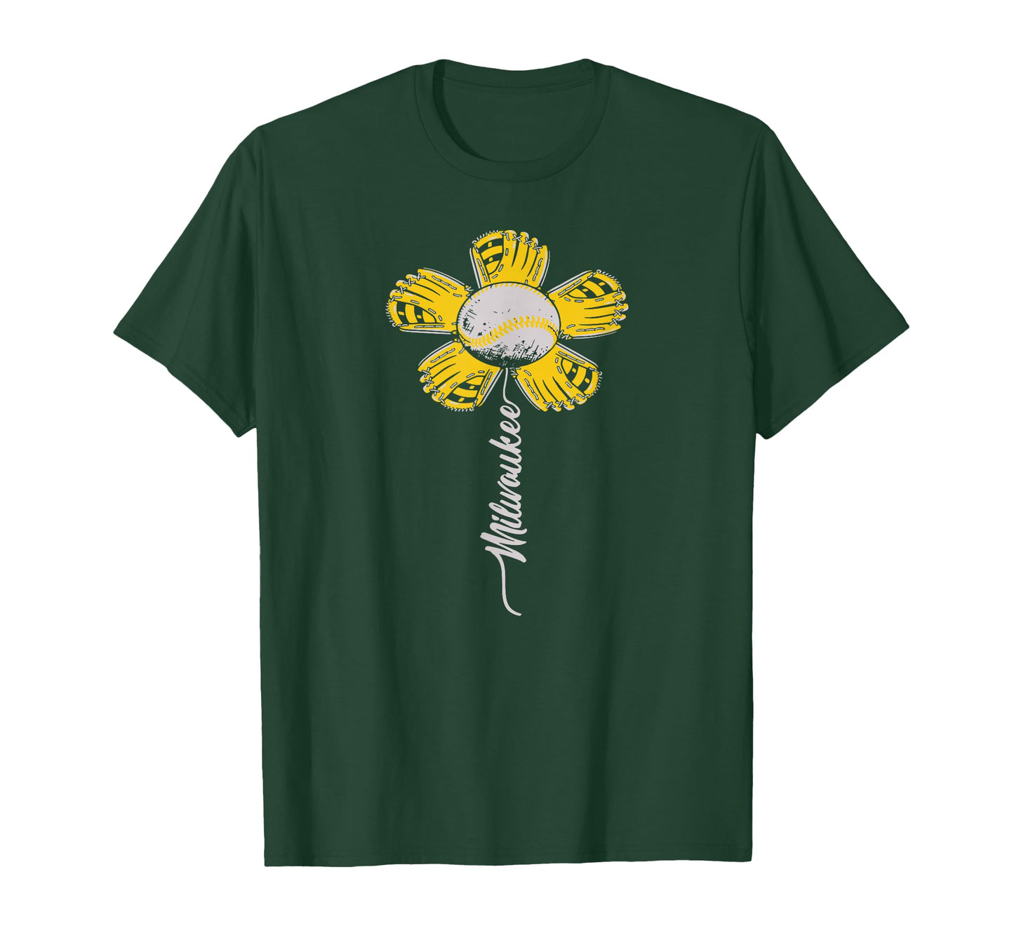 Milwaukee Baseball Flower, Baseball Enthusiasts 2024 T-Shirt