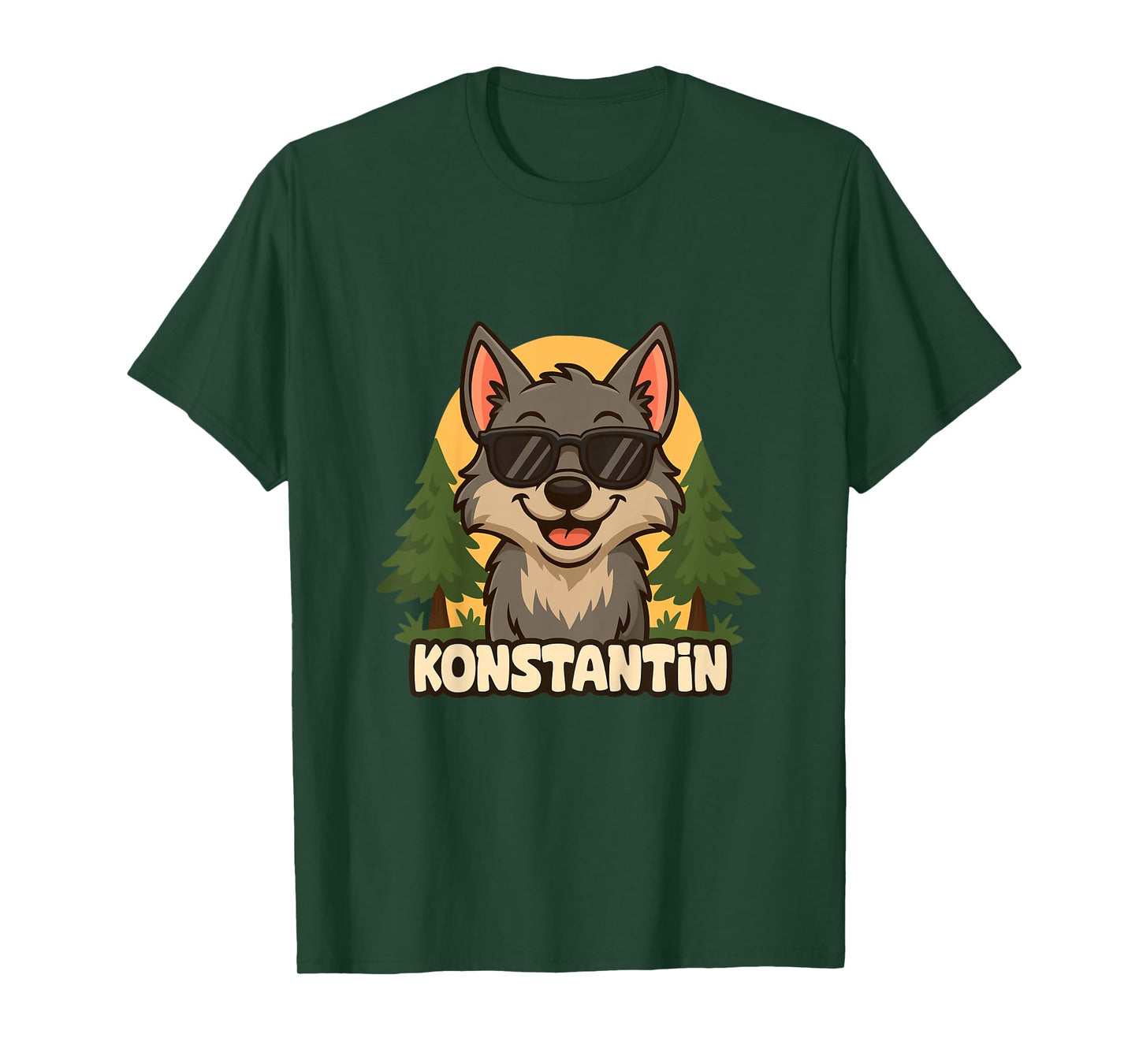 Kids Konstantin - Wolf Themed Design with Name for Boys T-Shirt