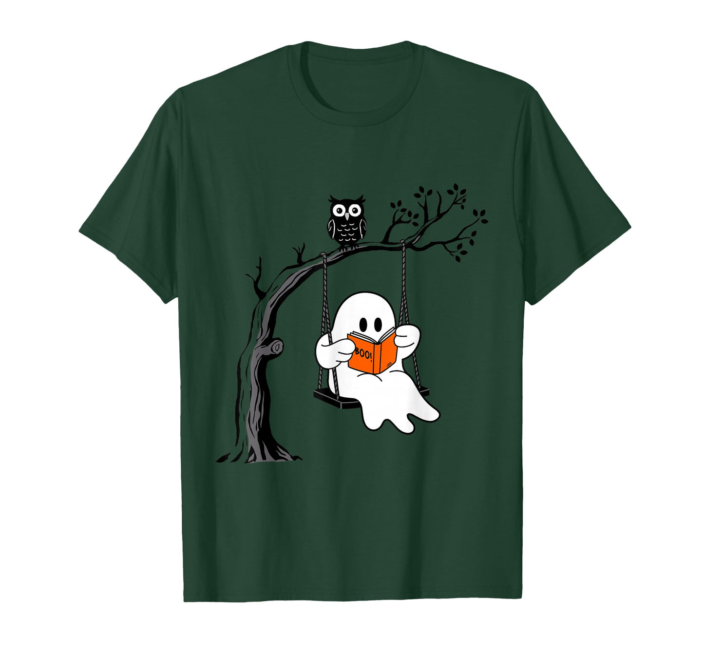 Halloween Ghost Swing Reading Vintage Costume Women Kids Men T-Shirt