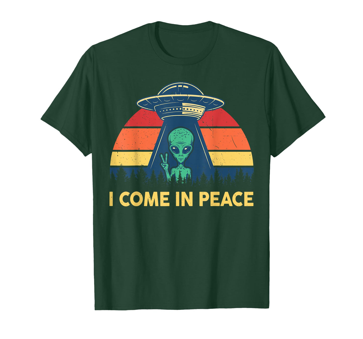I Come In Peace Funny UFO Costume Kids Adults Cute Alien T-Shirt