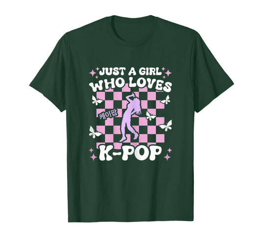 Just A Girl Who Loves K-Pop Girls Kids Kpop Teen Girl K-Pop T-Shirt