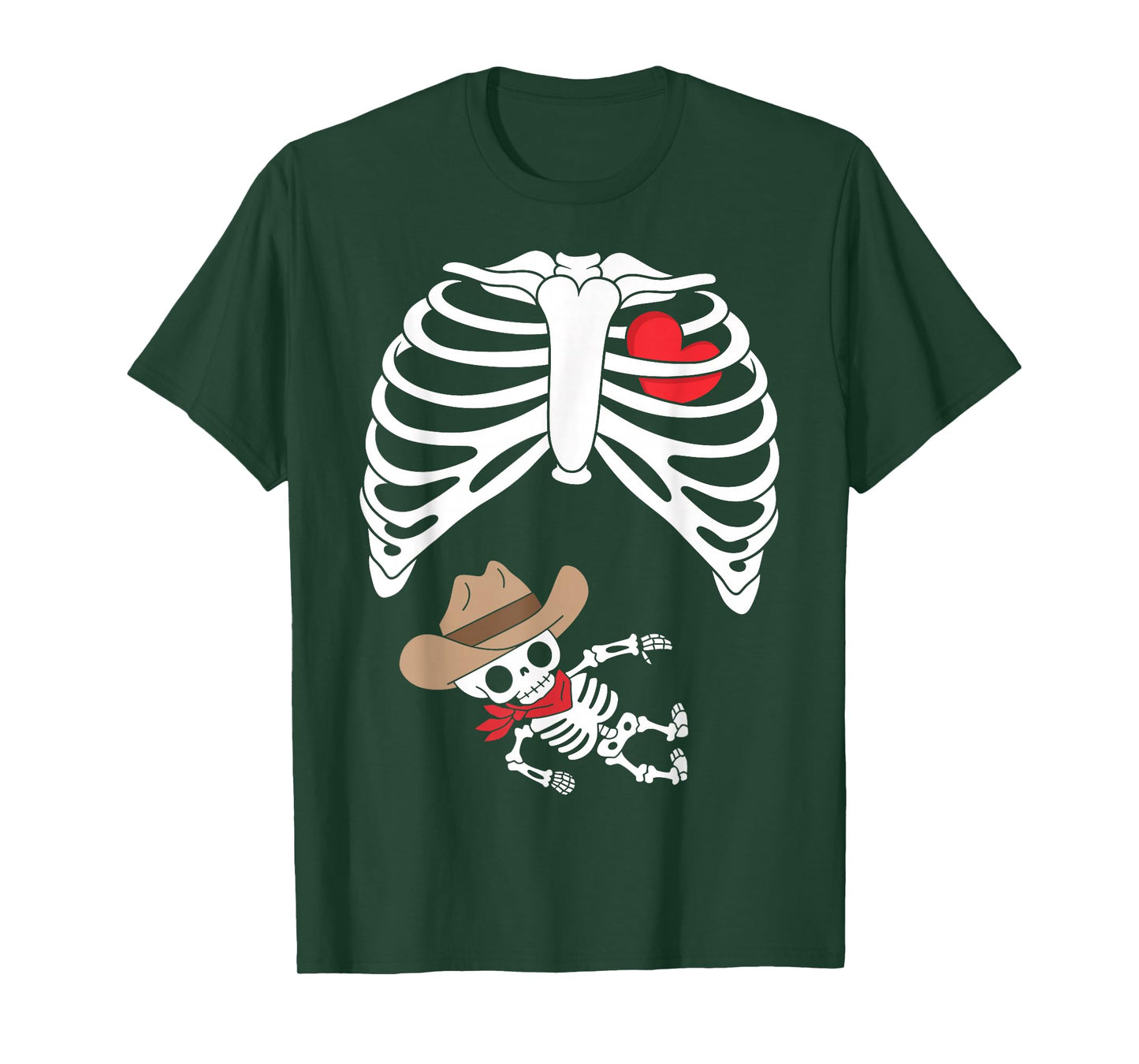 Baby Pregnancy Halloween Skeleton Xray Cowboy Boy Pregnant T-Shirt