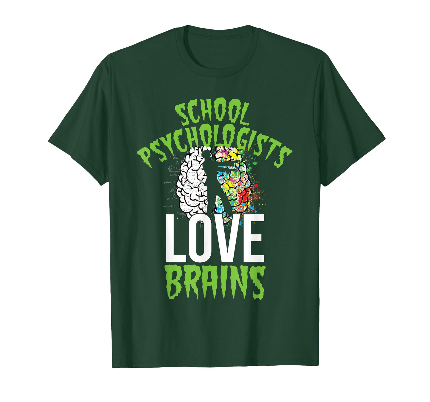 School Psychologists Love Brains Halloween Teacher Counselor T-Shirt