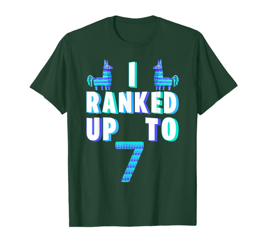 I Ranked Up To 7 Birthday Video Game Llama Piñata Birthday T-Shirt