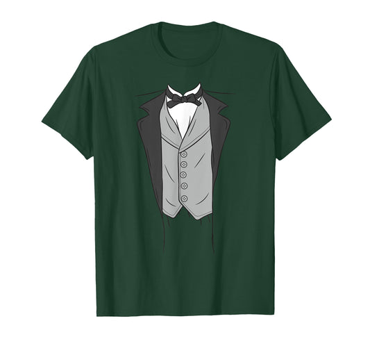 Hallows Eve Throwback Patriotic Suit Lazy Outfit Funny Abraham Lincoln Halloween Abe Tuxedo Easy DIY Costume T-Shirt