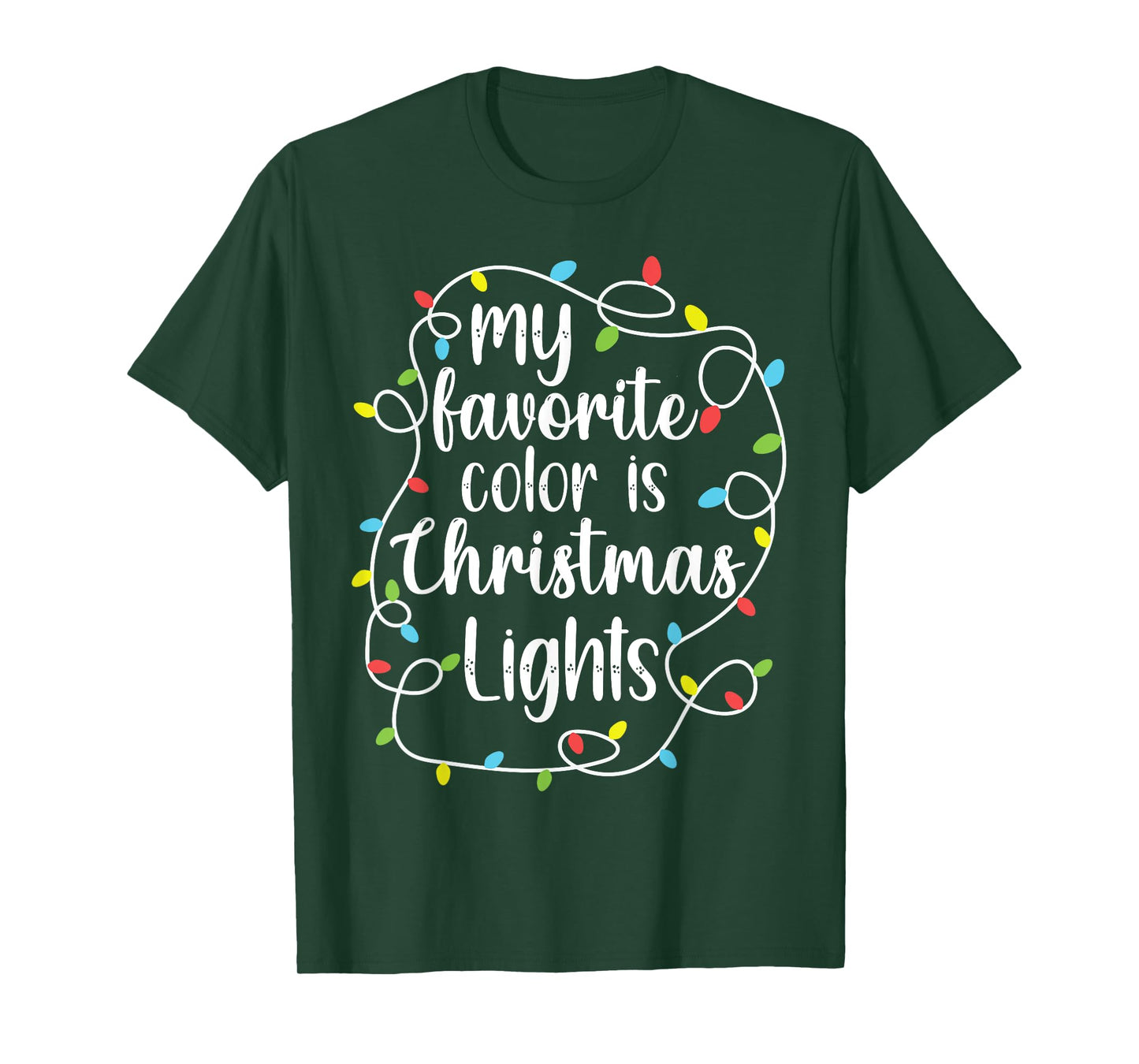 My Favorite Color is Christmas Lights, Funny Christmas T-Shirt