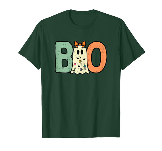 Halloween Boo Ghost Cute Costume Toddler Girls Kids Youth T-Shirt